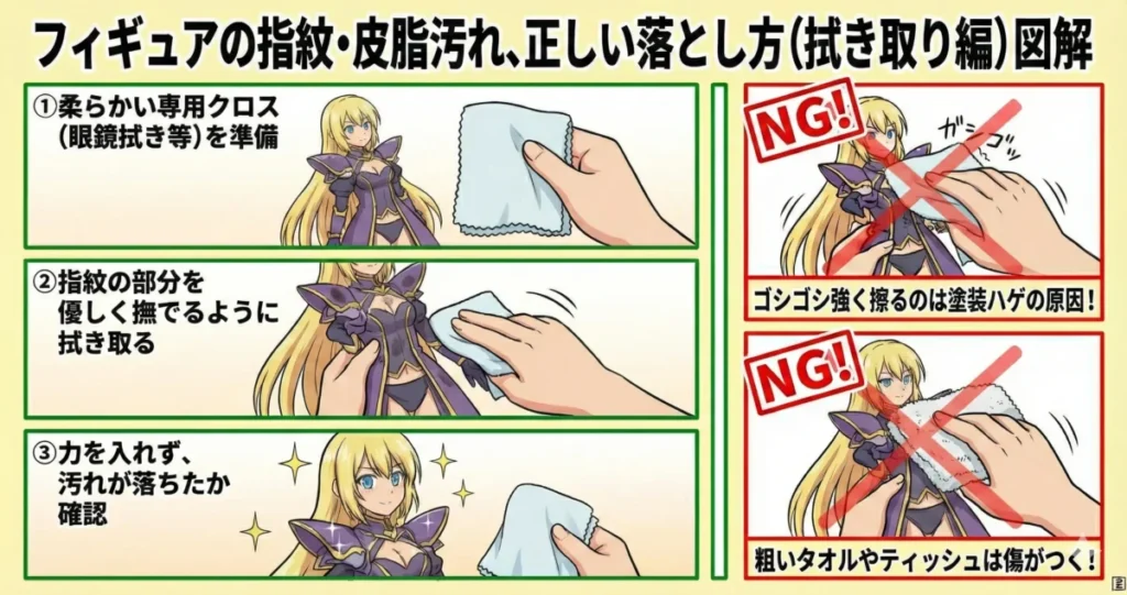 フィギュアに付いた指紋や皮脂汚れの正しい落とし方