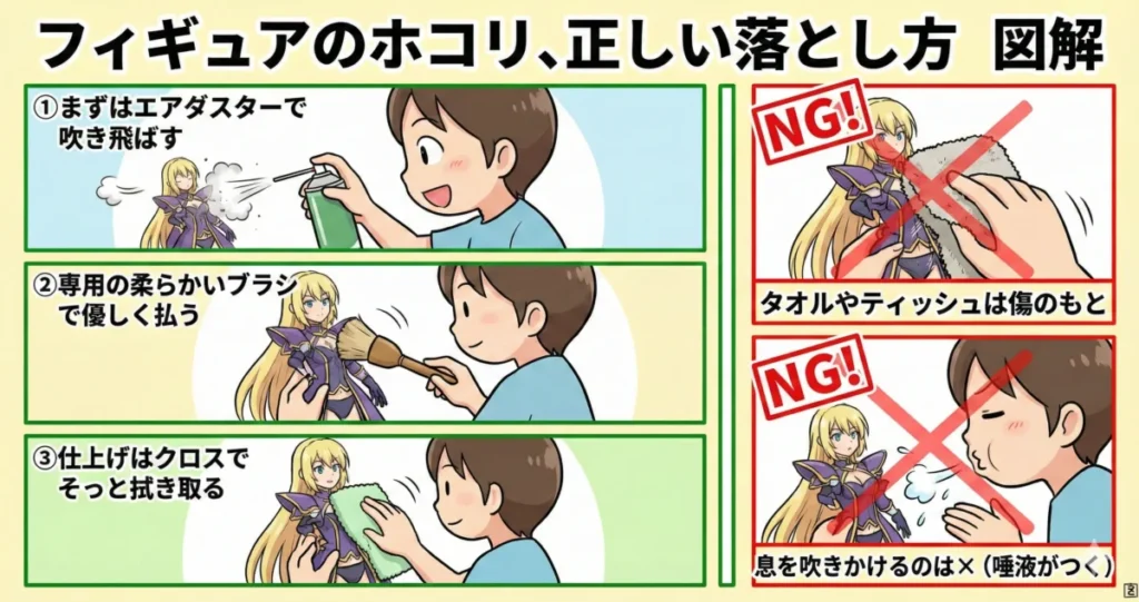 フィギュアに付いたホコリの正しい落とし方