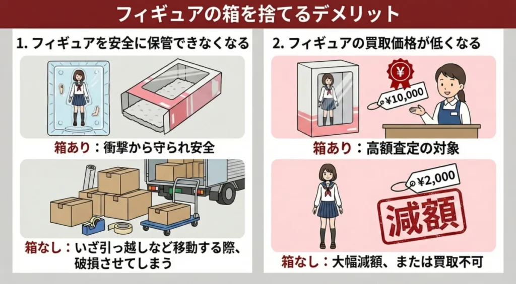 フィギュアの箱を捨てるデメリット2つ