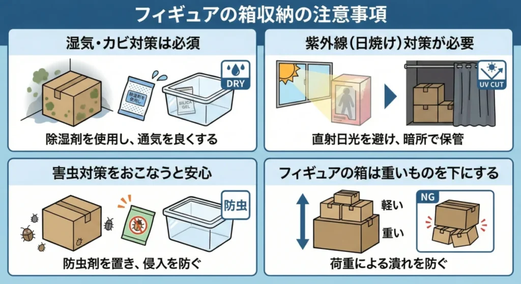 フィギュアの箱を収納する際に気をつけること4つ