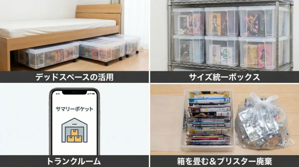 フィギュアの箱を収納する方法4つ