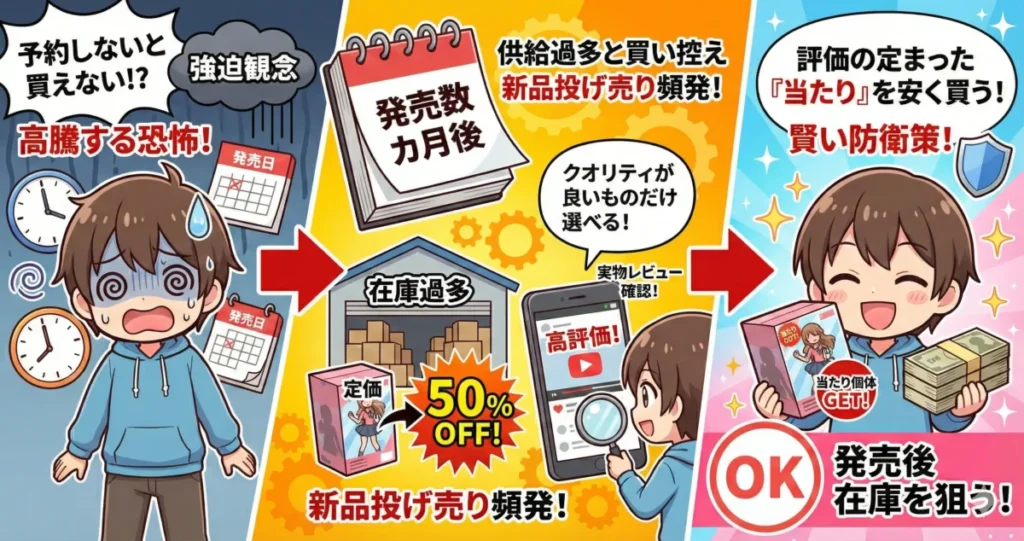 フィギュア趣味を賢く楽しむ方法3つ目は、発売数カ月後の在庫フィギュアを狙う