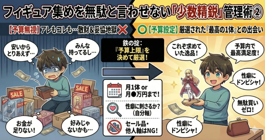 フィギュア集めを無駄と言わせない「少数精鋭」管理術2つ目は、予算上限を決めて最高のフィギュアを迎え入れること