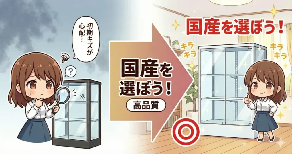 完璧な品質を求めている人には国産のコレクションケースをおすすめ