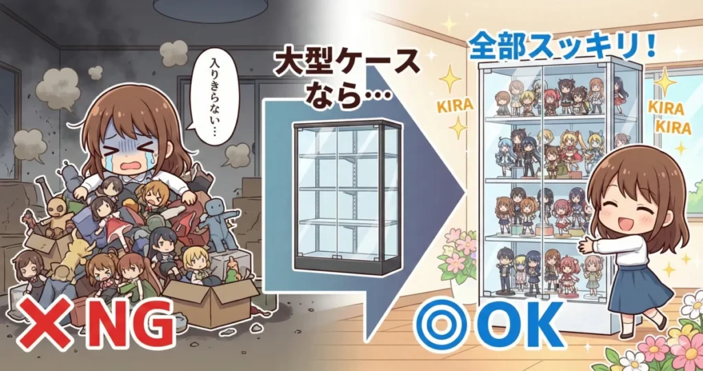 すでにたくさんのコレクションがある人は、大型のコレクションケースをおすすめします。