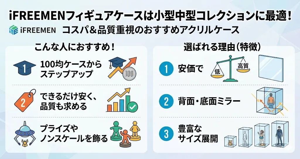 iFREEMENは小型中型コレクション用のコスパ良しケースが欲しい人におすすめ