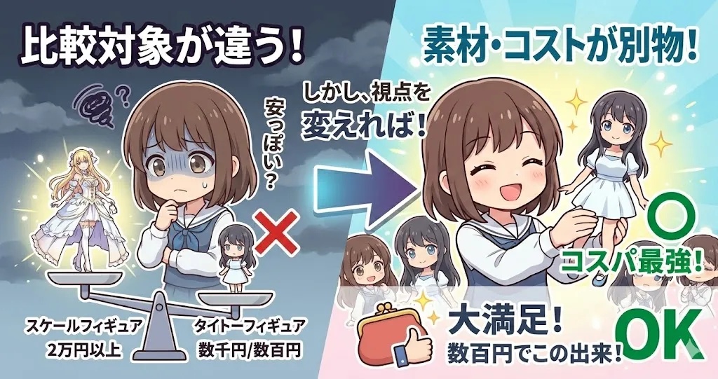 タイトーフィギュアがひどいと言われる理由3つ目は、スケールフィギュアと比較されている