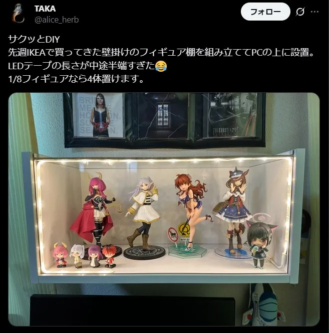 壁掛けフィギュアケース