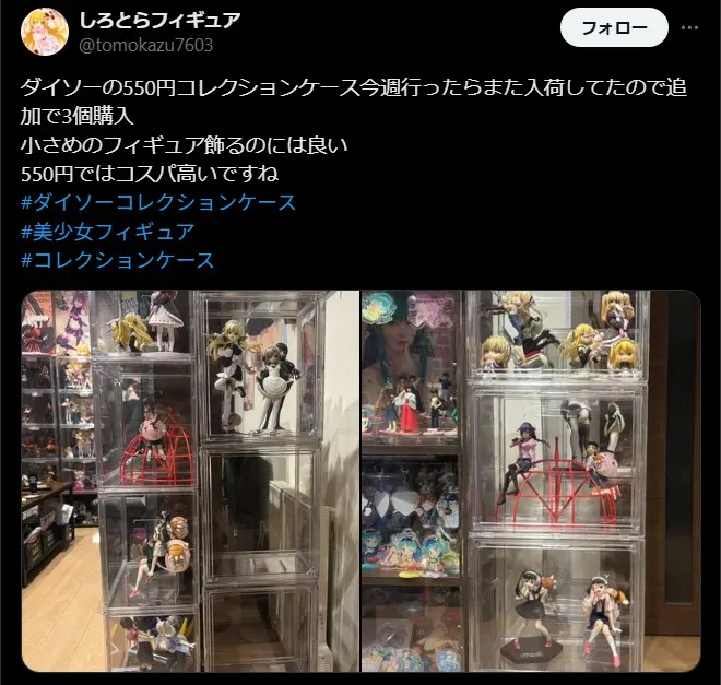 ダイソーの透明コレクションケース