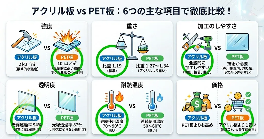 アクリルとPETの違い