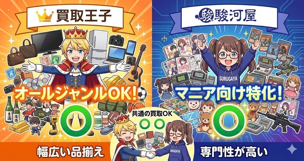 買取王子と駿河屋の買い取れるものの違い