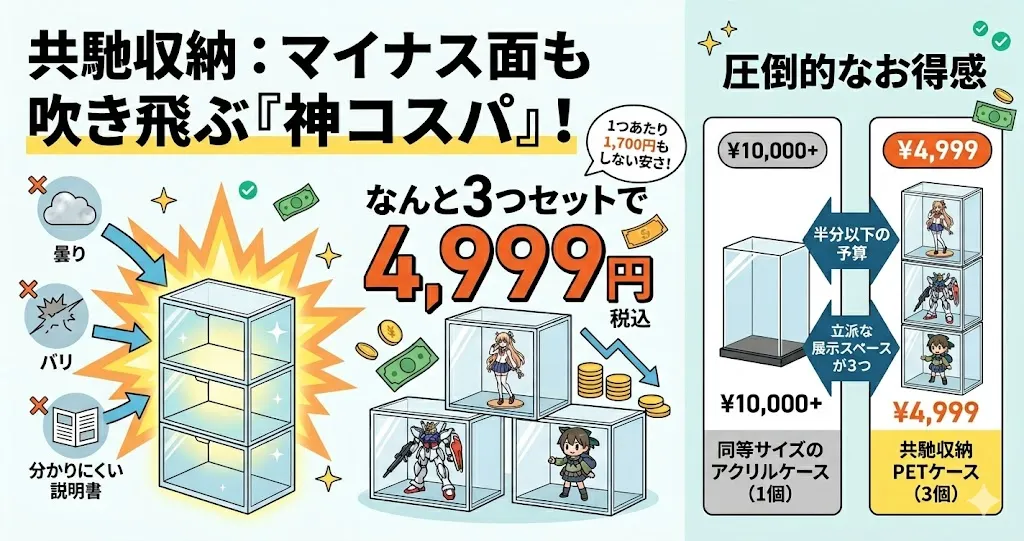 共馳収納 透明の収納ケース 安価な割に透明度が高い