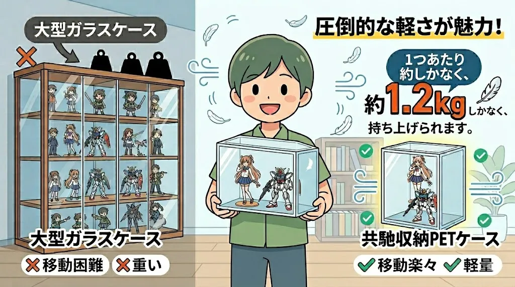 共馳収納 透明の収納ケースは軽い