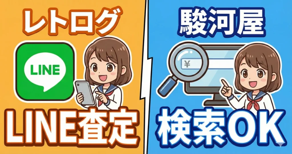 レトログと駿河屋の買取価格検索の有無