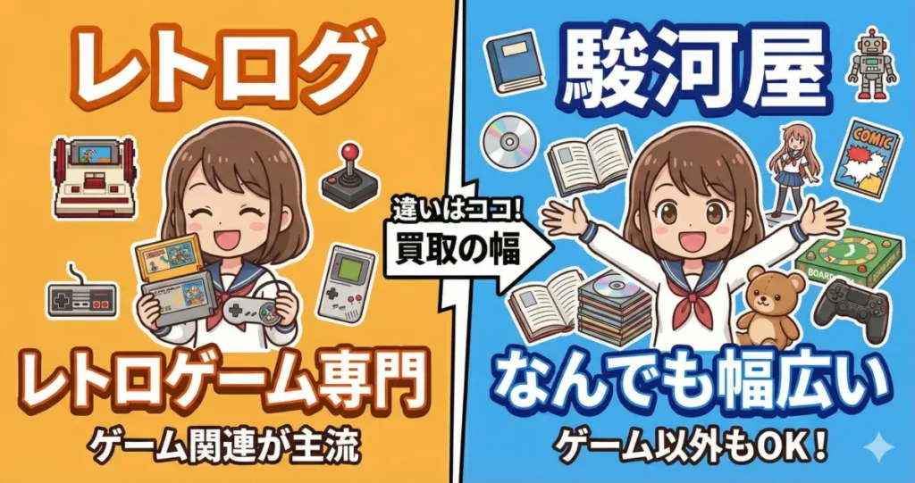 レトログと駿河屋の買い取れるものの違い