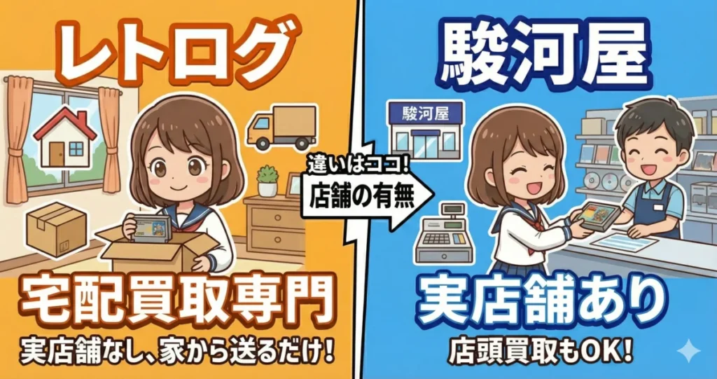 レトログと駿河屋の買取形態の違い