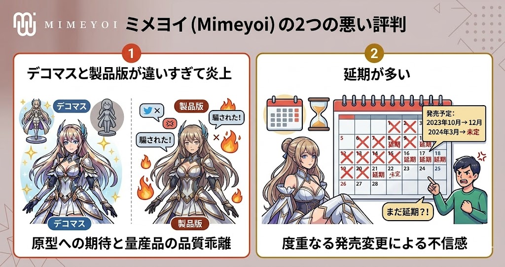 ミメヨイの悪い評判2つ