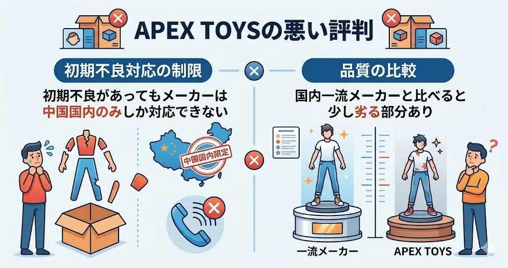 APEX TOYSの悪い評判2つ