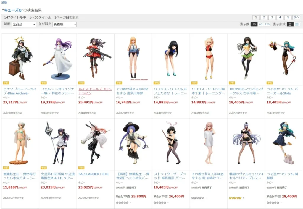 DMM通販のキューズQフィギュアの予約割引率