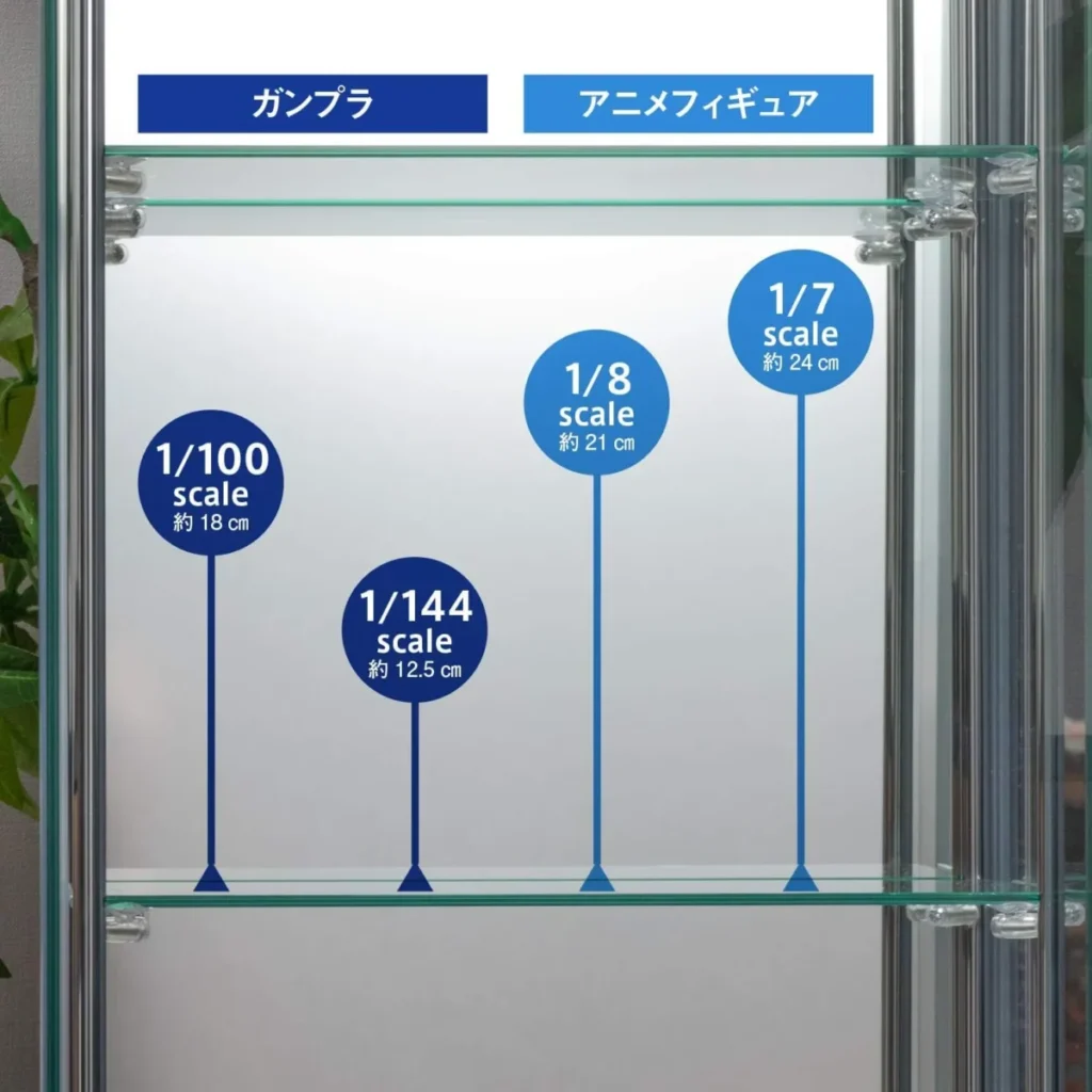 不二貿易 コレクションケース(120cm)棚板固定タイプ