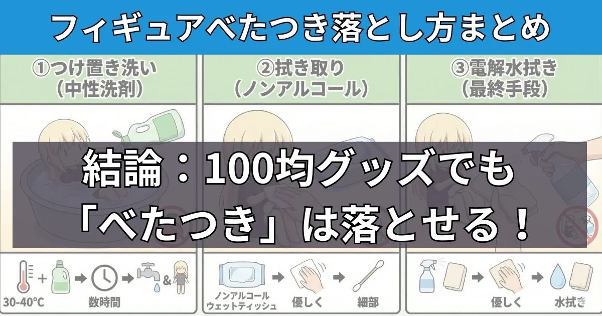 100均グッズを使ったフィギュアのべたつきを落とす方法まとめ