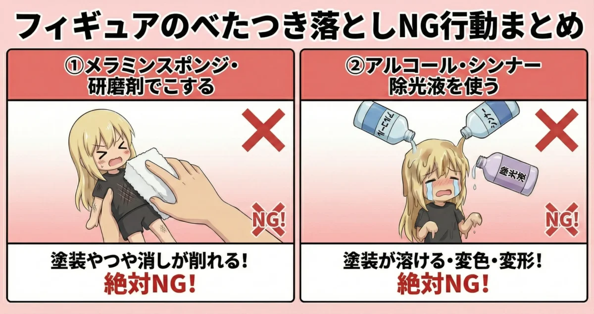 フィギュアのべたつきを落とすときやってはいけないこと