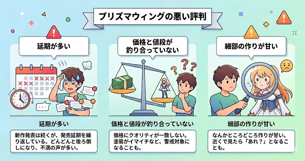 プリズマウィングの悪い評判3つ