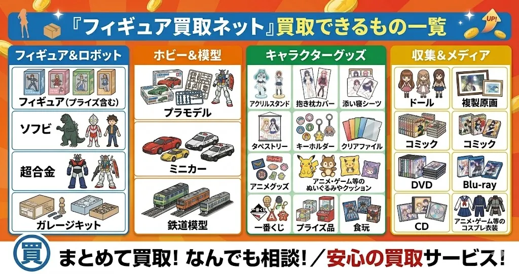 フィギュア買取ネットで買い取れるもの