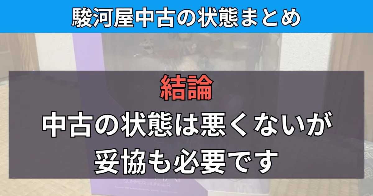 まとめ：駿河屋中古の状態は悪くないが妥協も必要
