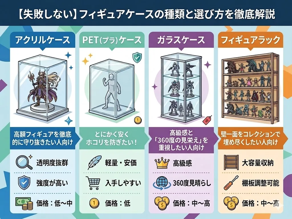 【失敗しない】フィギュアケースの種類と選び方を徹底解説