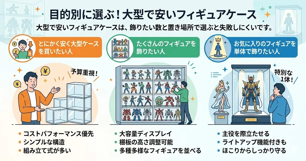 目的別に選ぶ！大型で安いフィギュアケース
