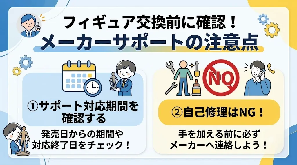 交換前に確認！メーカーサポートの注意点