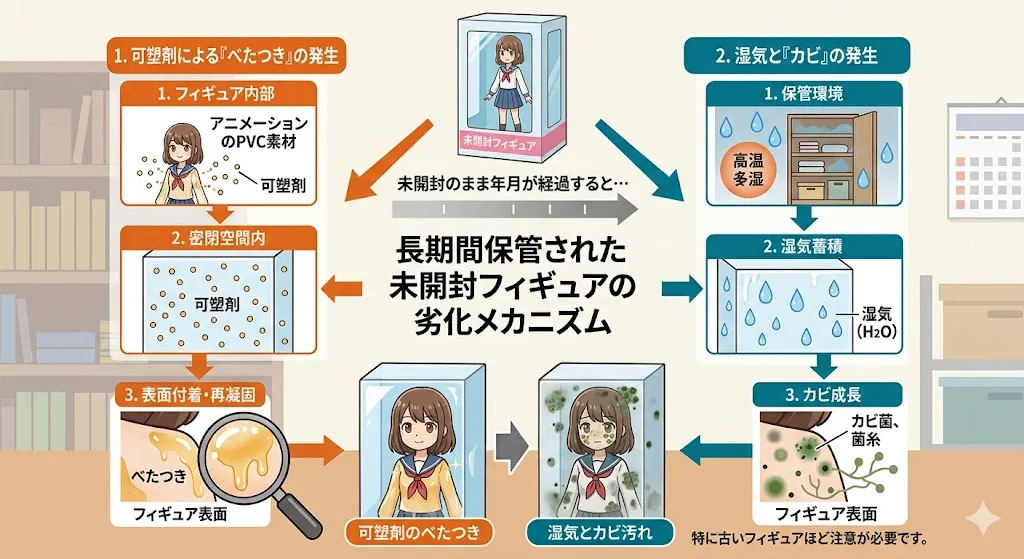 中古フィギュアは未開封でも劣化する