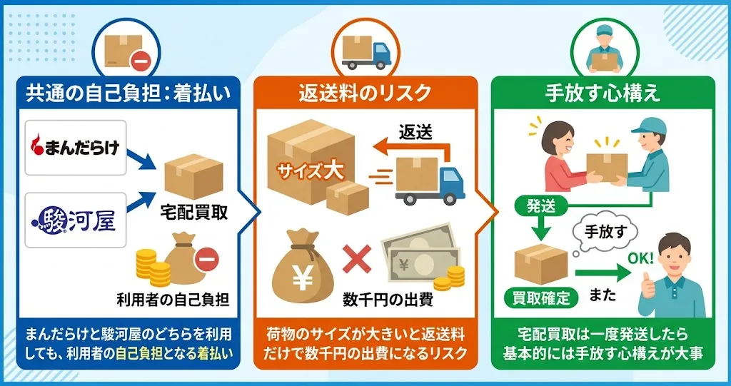 まんだらけと駿河屋ともにキャンセル時の返送料は利用者が負担