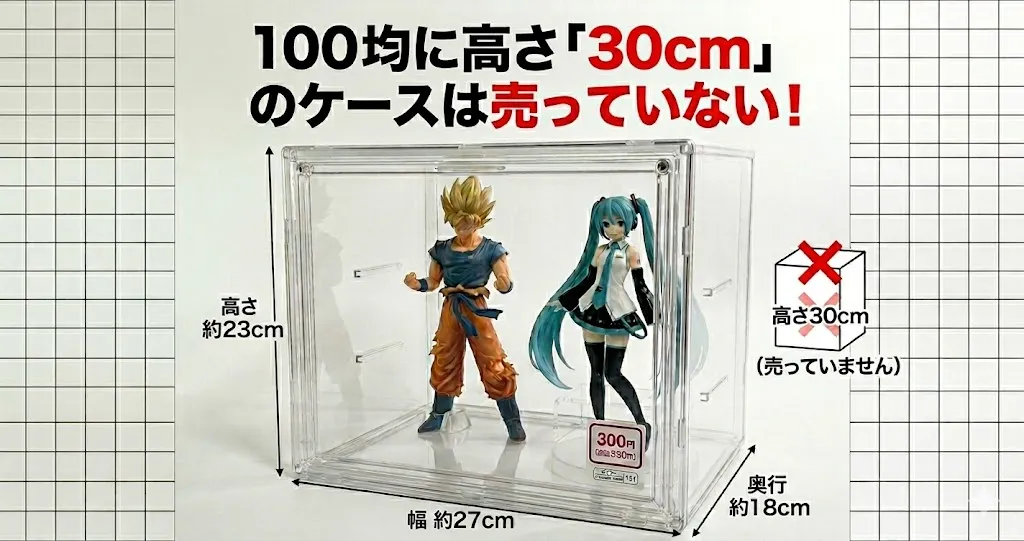 注意!100均に高さ「30cm」のケースは売っていない