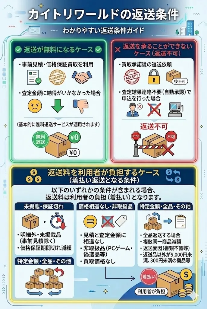 カイトリワールドの返送条件