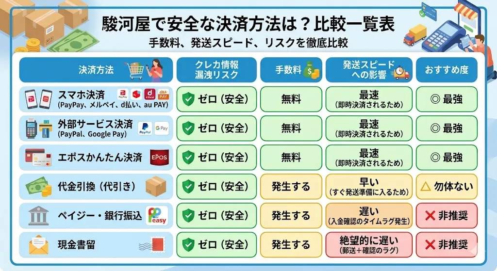 駿河屋決済方法比較