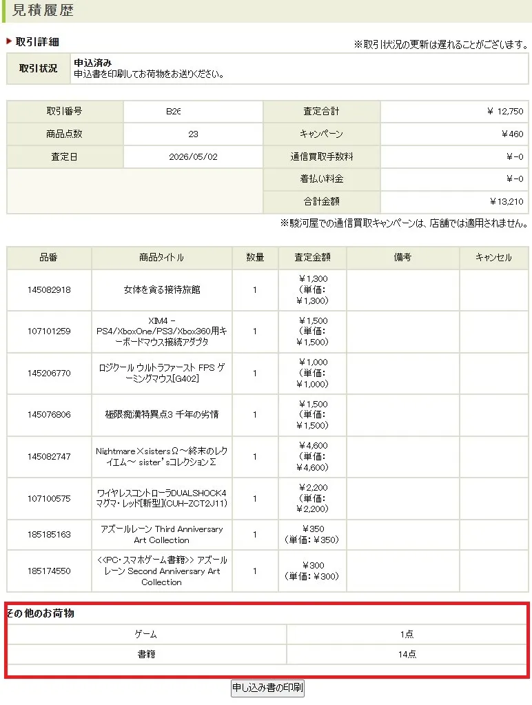 駿河屋あんしん買取とかんたん買取の併用