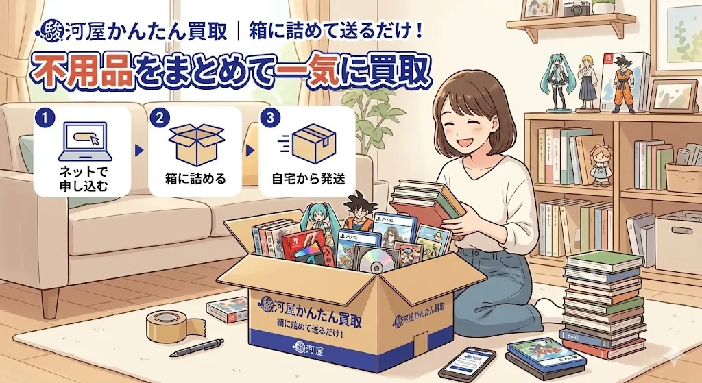 駿河屋かんたん買取は箱に詰めて送るだけ