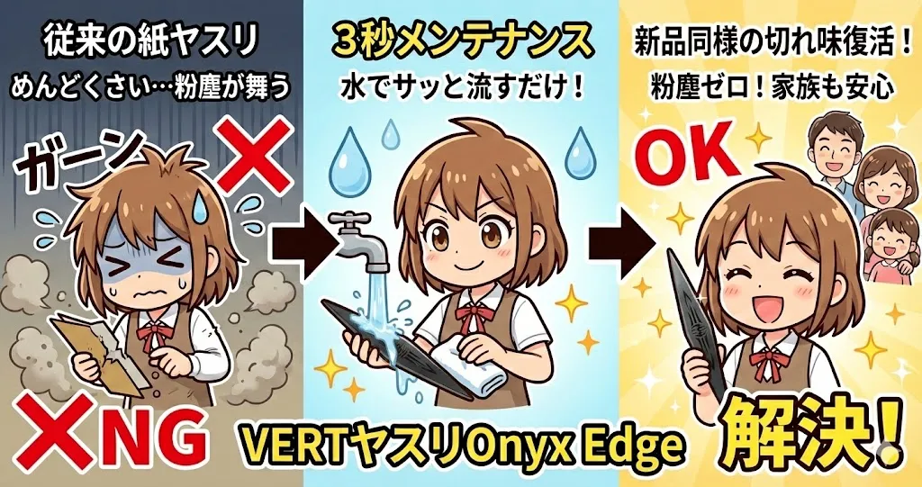 Sachiプラモ VERTヤスリOnyx Edgeは水洗いできるのでメンテが楽