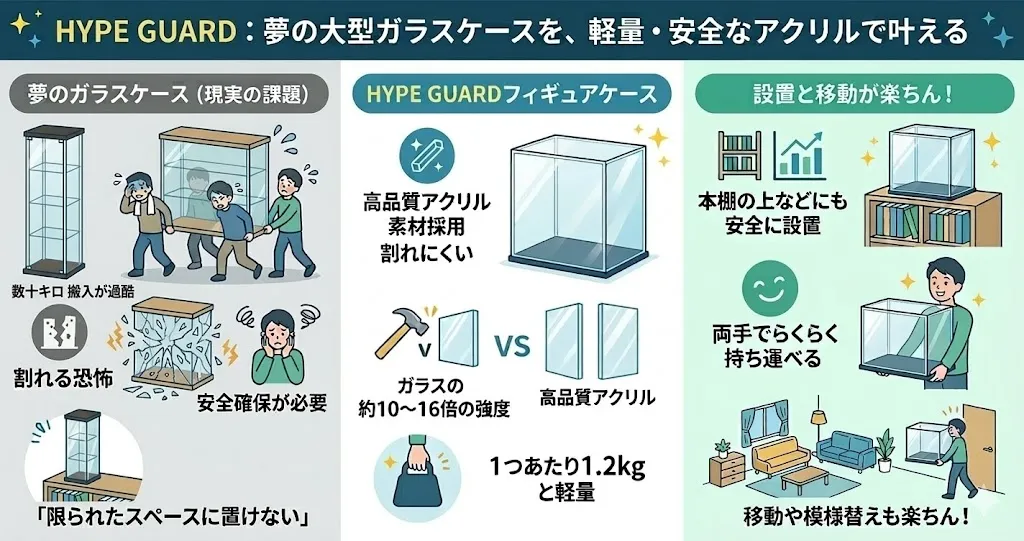 重い大型フィギュアケースを使いたくない人