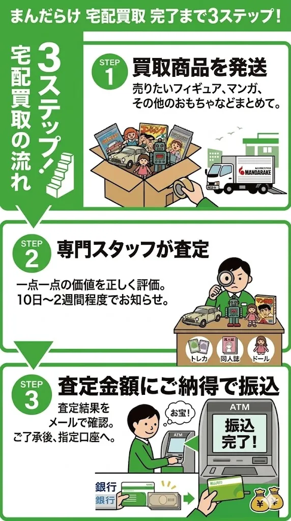 まんだらけ買取のステップ