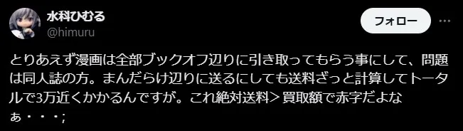 まんだらけは送料負担がきつい
