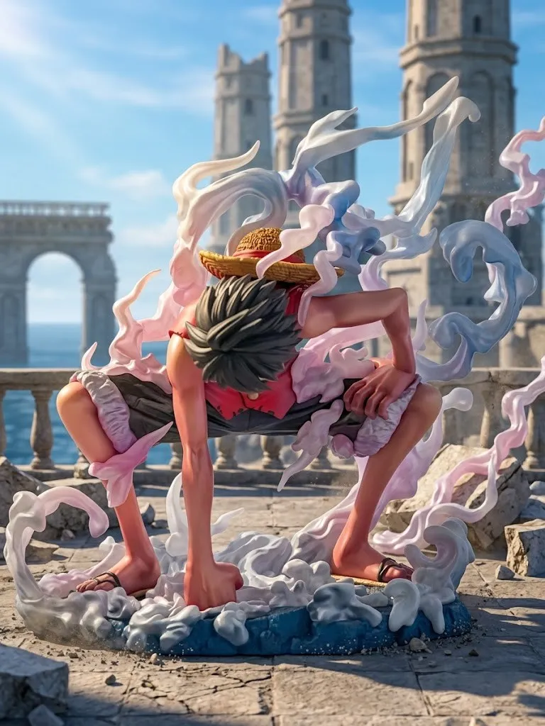 モンキー・D・ルフィ “ギア2”フィギュアにAI背景を当ててみた