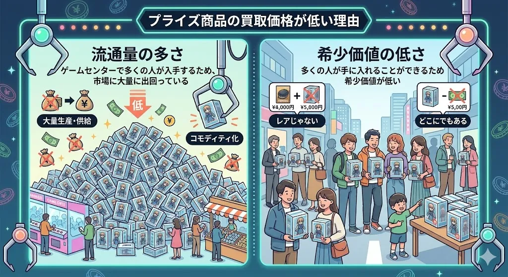 プライズ商品の買取価格が安い理由