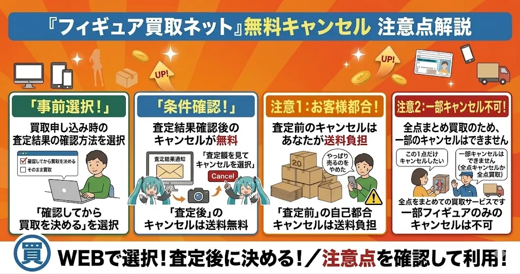 フィギュア買取ネットのキャンセル返送時の送料無料条件