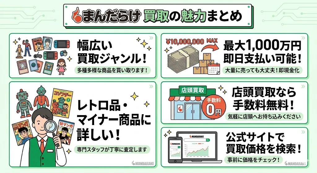 まんだらけ買取のおすすめポイント