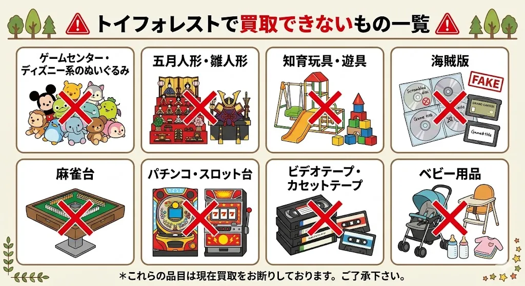 トイフォレストで買取できないもの