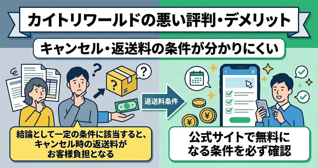 カイトリワールドはキャンセル条件が分かりにくい