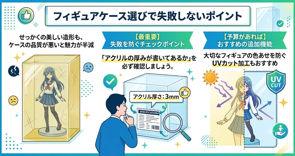 アクリル板の厚みもチェック